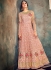 Peach color net wedding wear anarkali suit