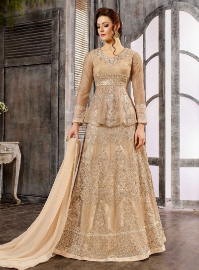 Off White Net color wedding wear Ghagra Choli