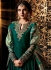 Bottle green color satin georgette wedding wear anarkali suit