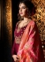 Wine color satin georgette wedding wear anarkali suit