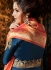 Navy blue color satin georgette wedding wear anarkali suit