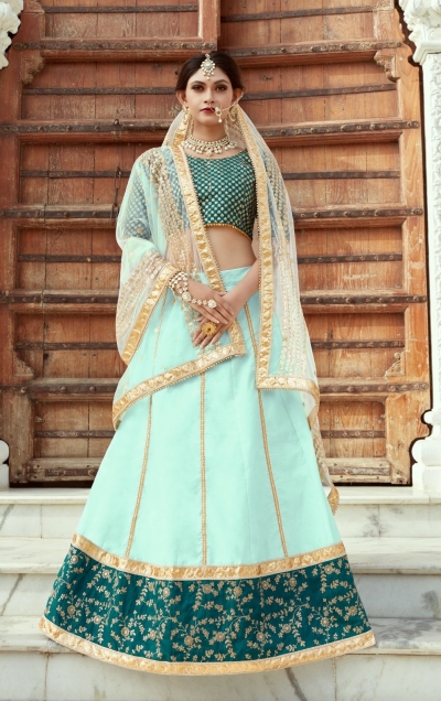 Indian Dress Green Color Bridal Lehenga 1102