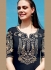 Navy blue color cotton Palazzo salwar kameez