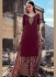 Maroon color cotton Palazzo salwar kameez