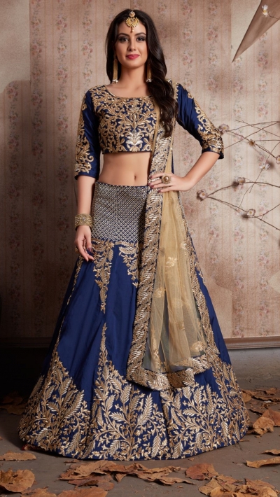 Indian Dress Blue Color Bridal Lehenga 468