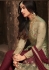 Sonal Chauhan Beige and maroon Net party wear anarkali kameez