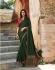 Bollywood Prachi Desai Green and Pink silk designer party wear saree