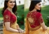 Bollywood Prachi Desai Gold and red color silk designer party wear saree