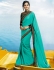 Turquoise Color Barfi silk designer party wear saree