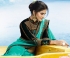 Turquoise Color Barfi silk designer party wear saree