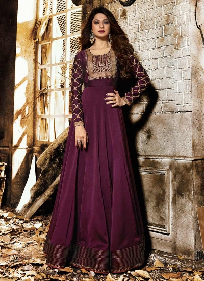 Jennifer Winget Purple Indian wedding anarkali 1134