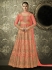 Peach color silk Indian wedding wear anarkali 1003
