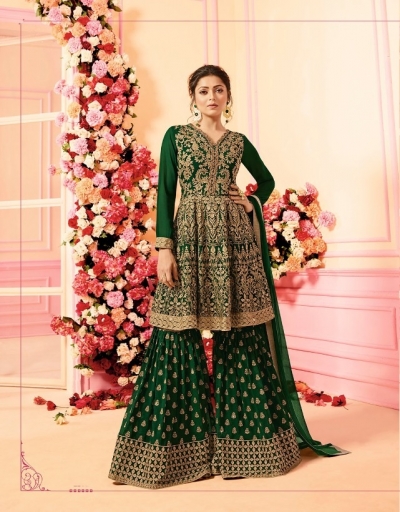 Drashti Dhami Green georgette wedding Sharara 2206