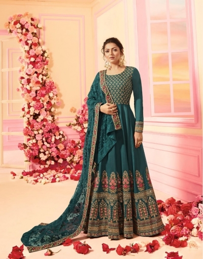 Drashti Dhami Green silk wedding anarkali 2208