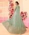 Drashti Dhami sea blue net jacket style wedding anarkali 2209