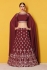 Maroon art silk Indian wedding wear lehenga choli 511