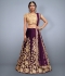 Wine Velvet Silk Indian wedding wear lehenga choli 752