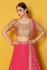 Cherry net and brocade Indian wedding wear lehenga choli 801