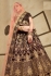 Navy blue peach Velvet Indian Wedding wear lehenga choli 1203