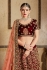 Maroon peach silk Indian Wedding wear lehenga choli 1204