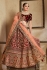 Maroon peach silk Indian Wedding wear lehenga choli 1204