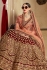 Maroon peach silk Indian Wedding wear lehenga choli 1205