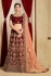 Maroon peach silk Indian Wedding wear lehenga choli 1207
