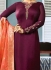 Ayesha Takia Wine color satin georgette straight cut Indian wedding salwar kameez 22121