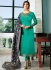 Ayesha Takia Turquoise color satin georgette straight cut Indian wedding salwar kameez 22127