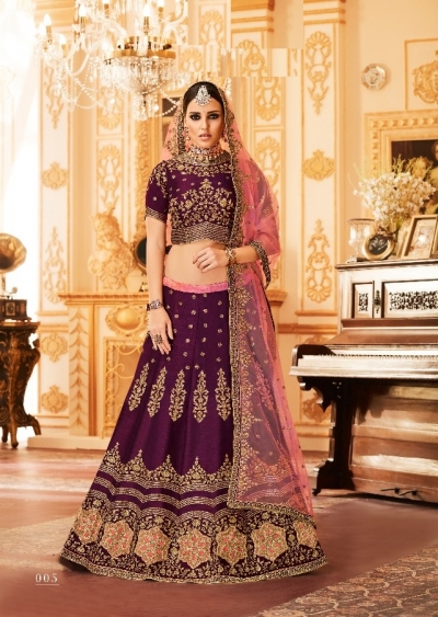 Purple Silk Indian wedding Lehenga choli 005