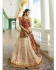 Off white silk Indian wedding lehenga 13164