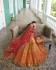 Orange red silk Indian wedding lehenga 13165