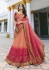 Peach silk Indian wedding lehenga 13171