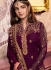 Wine color straight cut salwar kameez 10061