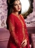 Red color straight cut salwar kameez 10063