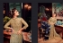 Beige Navy blue silk palazzo kameez 5812