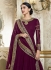 Wine color barfi silk wedding wear anarkali 3001