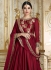 Red color barfi silk wedding wear anarkali 3004