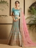 Sky blue satin wedding lehenga choli 1301