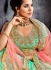 Green silk net wedding lehenga choli 4994