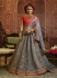 Grey Organza wedding wear lehenga choli 10651