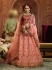 Peach Organza wedding wear lehenga choli 10653