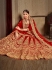 Red satin silk Indian Wedding lehenga choli 8003