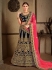 Blue velvet Indian Wedding lehenga choli 8006