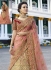 Beige peach heavy embroidered Indian wedding lehenga choli 13173