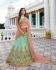 Sky blue heavy embroidered Indian wedding lehenga choli 13174