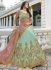 Sky blue heavy embroidered Indian wedding lehenga choli 13174