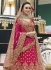 Pink heavy embroidered Indian wedding lehenga choli 13179