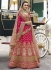 Pink heavy embroidered Indian wedding lehenga choli 13179