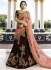 Wine heavy embroidered Indian wedding lehenga choli 13180